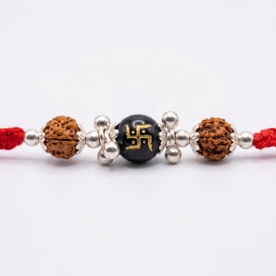 Divine Swastik Rudraksha Rakhi