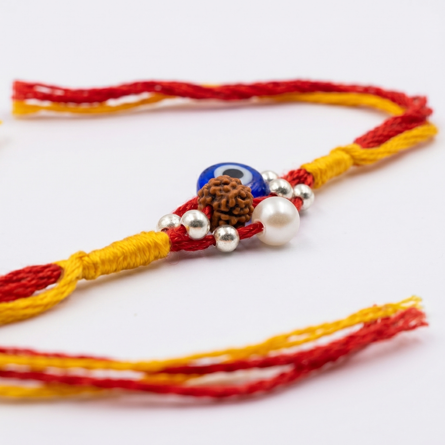 Blue Crystal Rudraksha Rakhi