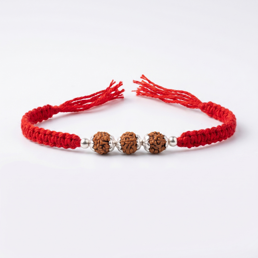 Triple Rudraksha Sacred Rakhi