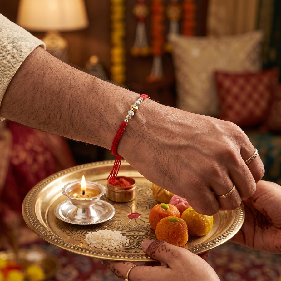 Dual Tone Bead Rakhi