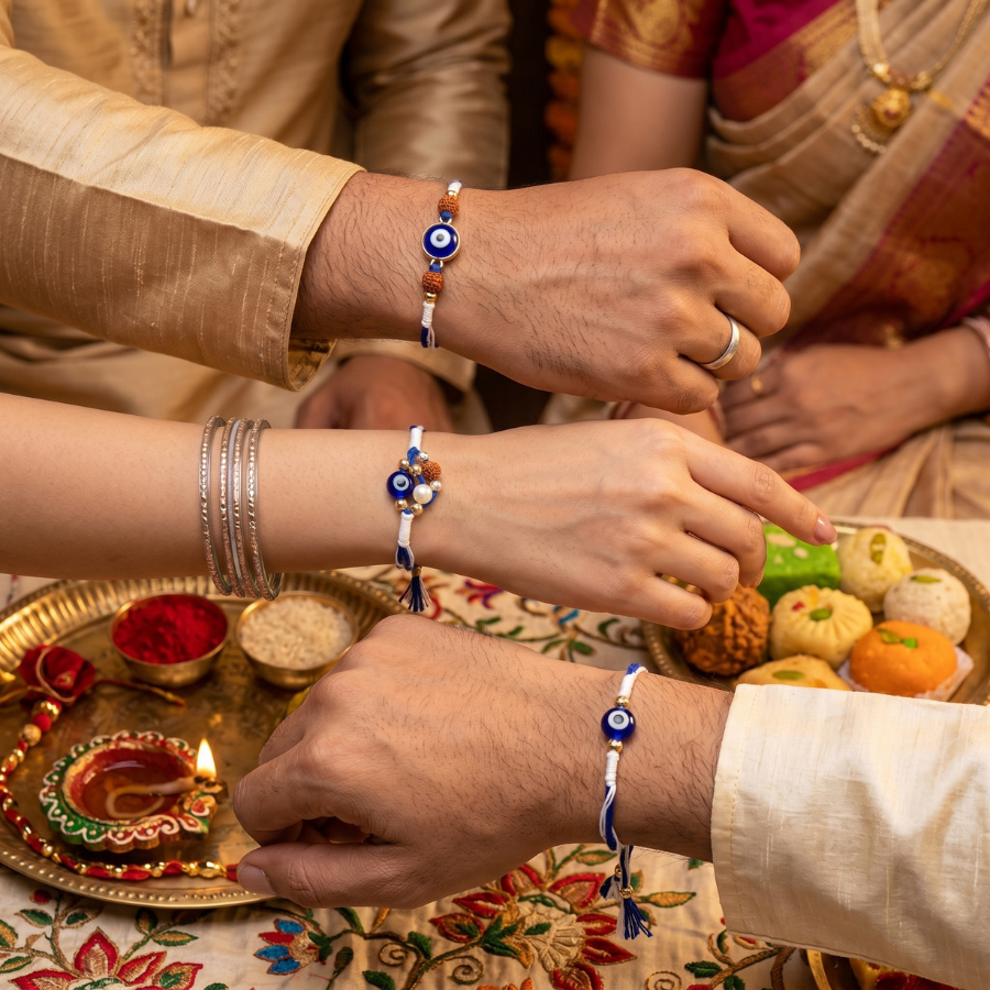 Evil Eye Rakhi Combo Set of 3