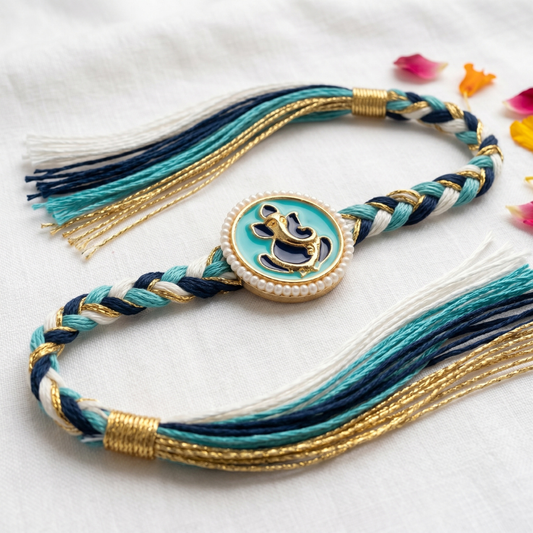 Pearl Ganesha Designer Rakhi