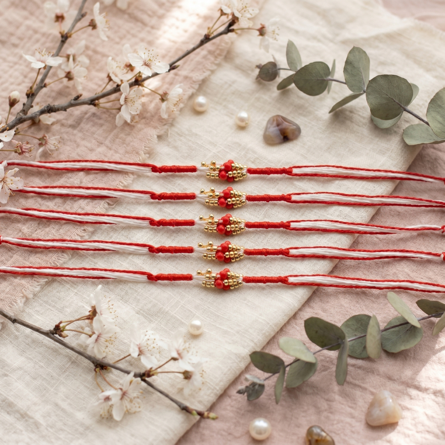 Traditional Bead Rakhi Combo (Set of 5)