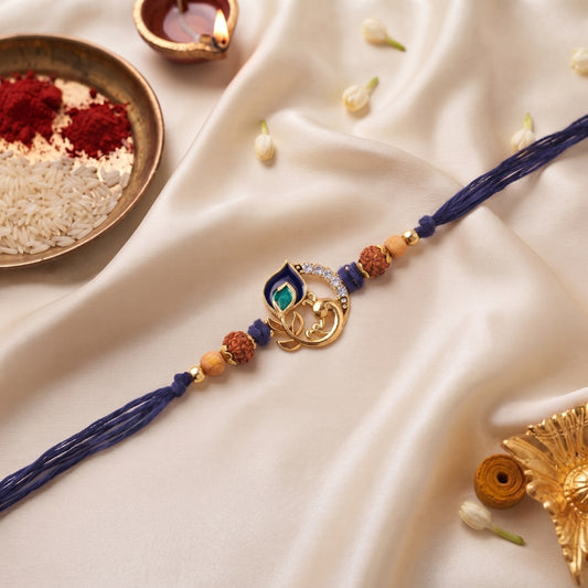 Rudraksha Peacock Rakhi