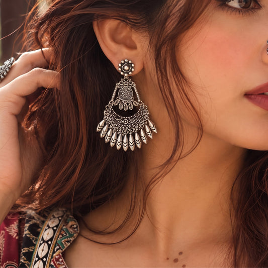 Chandni Raas Oxidised Chandbali Earrings