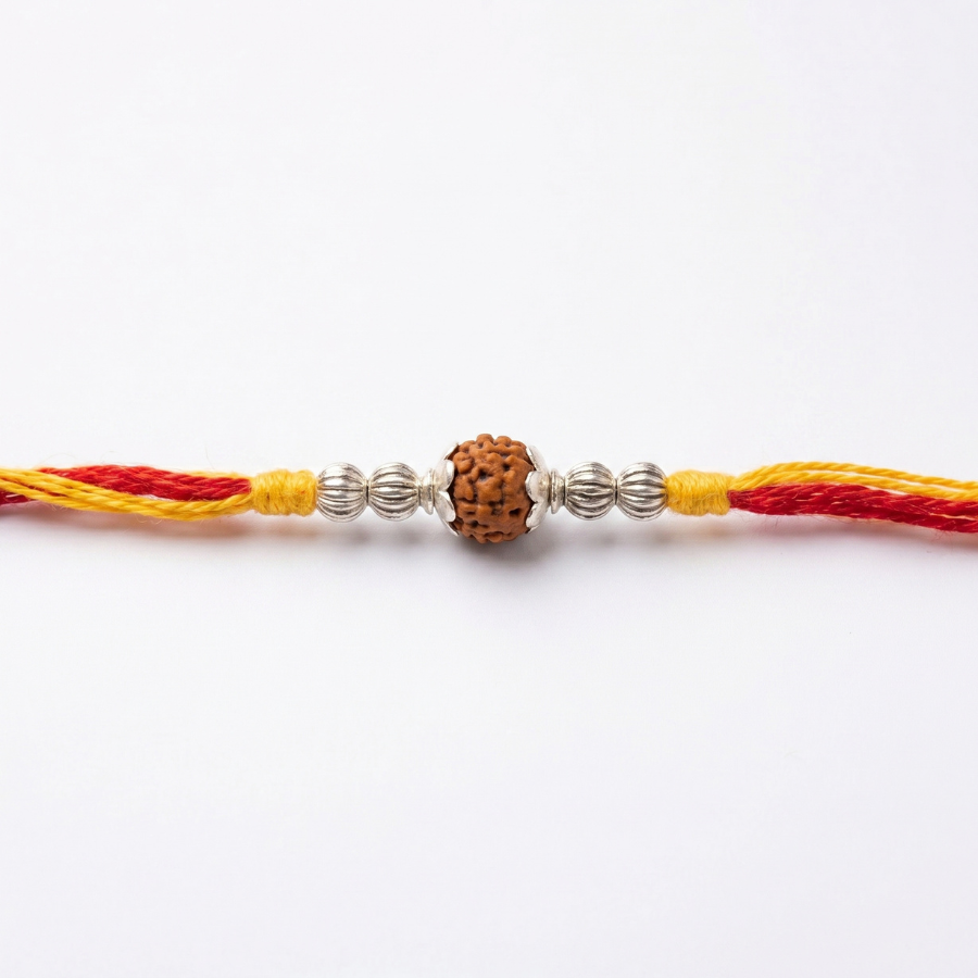 Rudraksha Silver Bead Rakhi