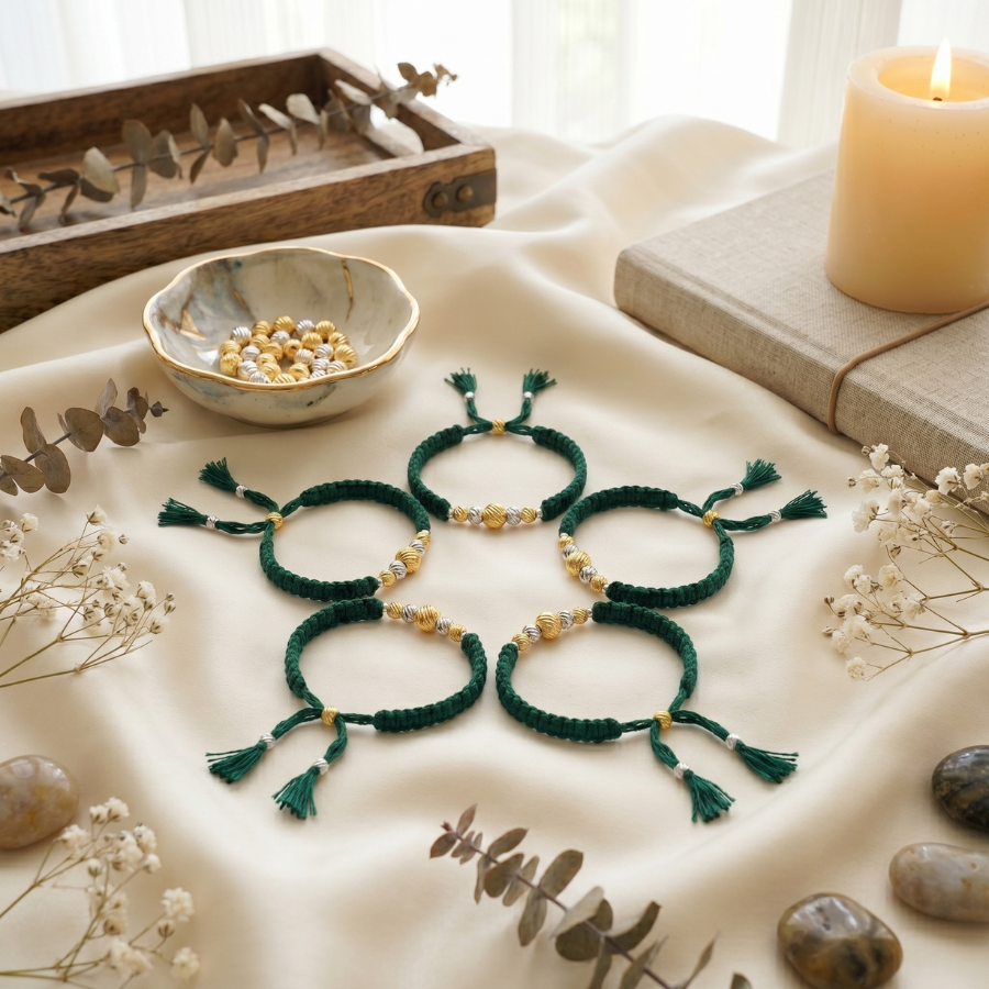 Premium Bead Rakhi Combo (Set of 5)