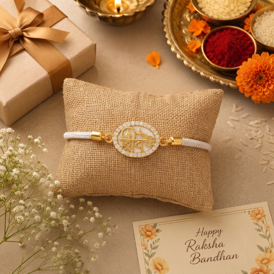 Shiv Naam Crystal Bracelet Rakhi