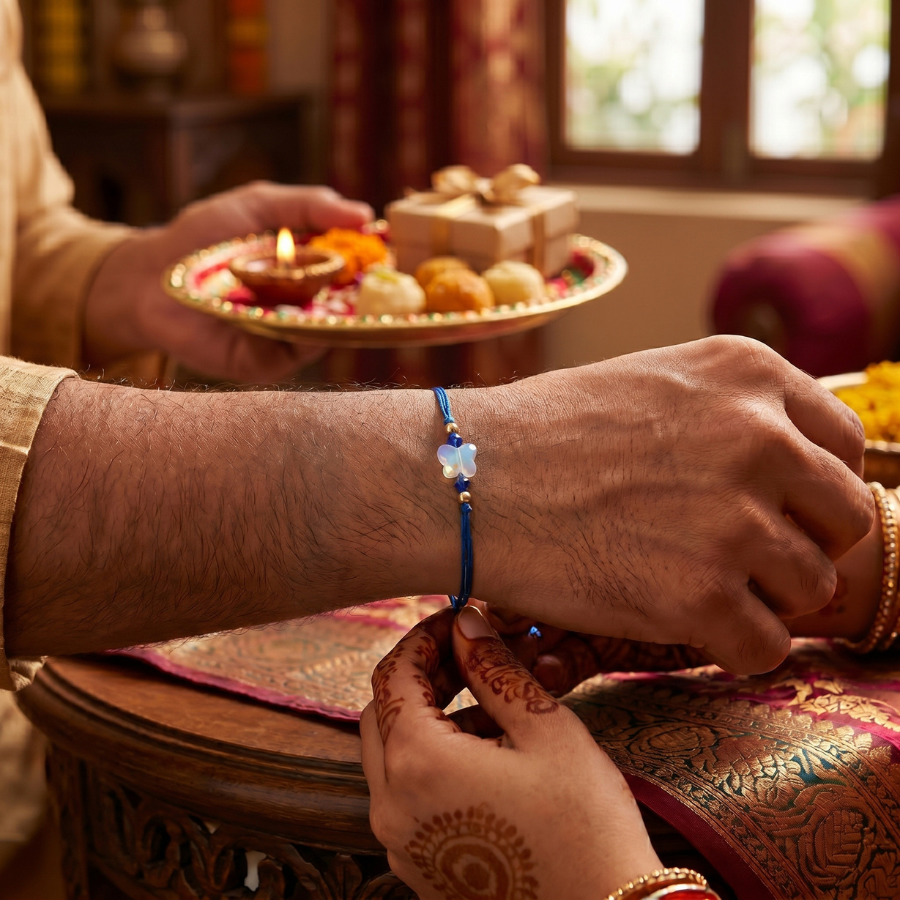 Blue Blossom Rakhi