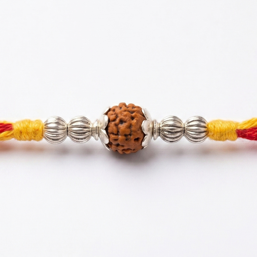 Rudraksha Silver Bead Rakhi