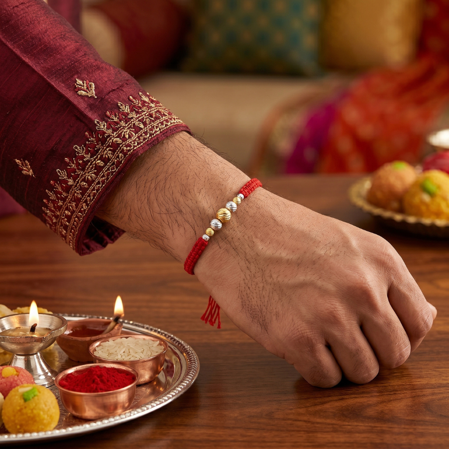 Dual Tone Bead Rakhi