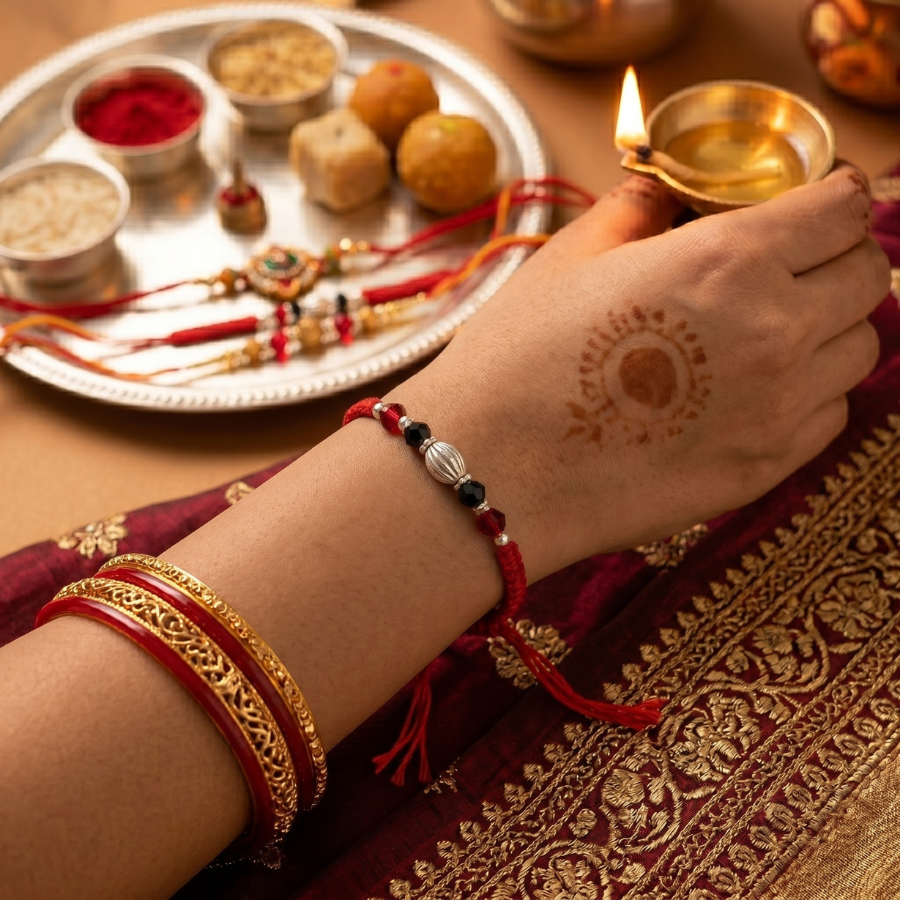 Ruby Noir Crystal Rakhi