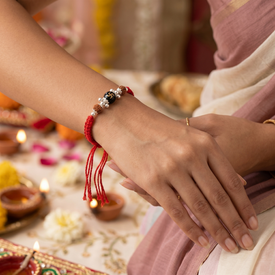 Divine Swastik Rudraksha Rakhi