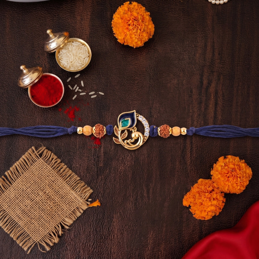 Rudraksha Peacock Rakhi