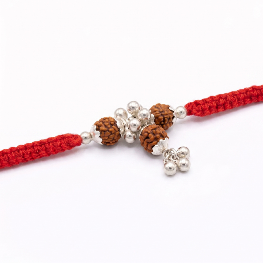 Rudraksha Charm Cluster Rakhi