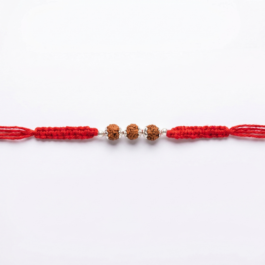 Triple Rudraksha Sacred Rakhi