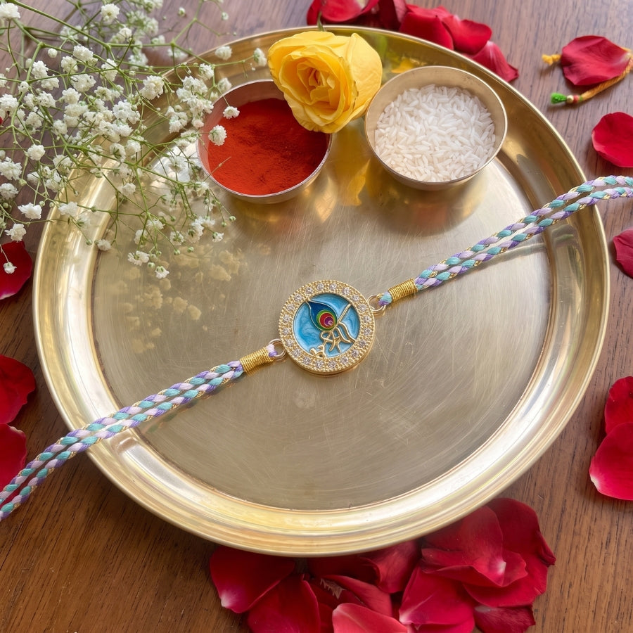 Krishna Mor Pankh Designer Rakhi