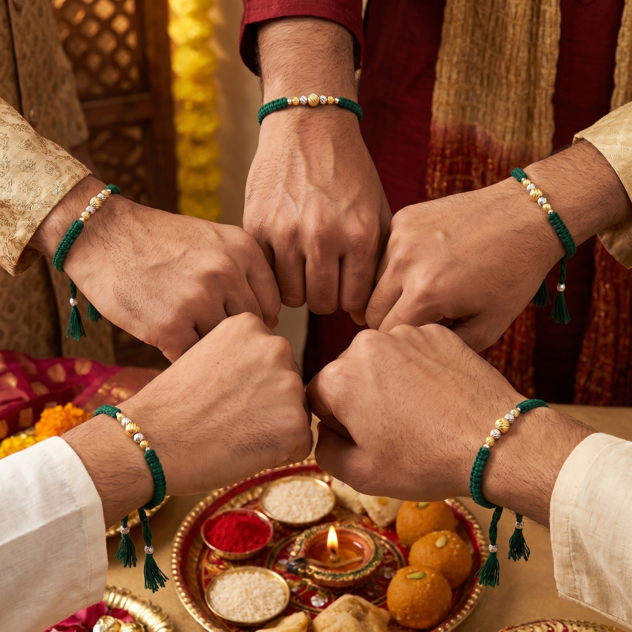 Premium Bead Rakhi Combo (Set of 5)