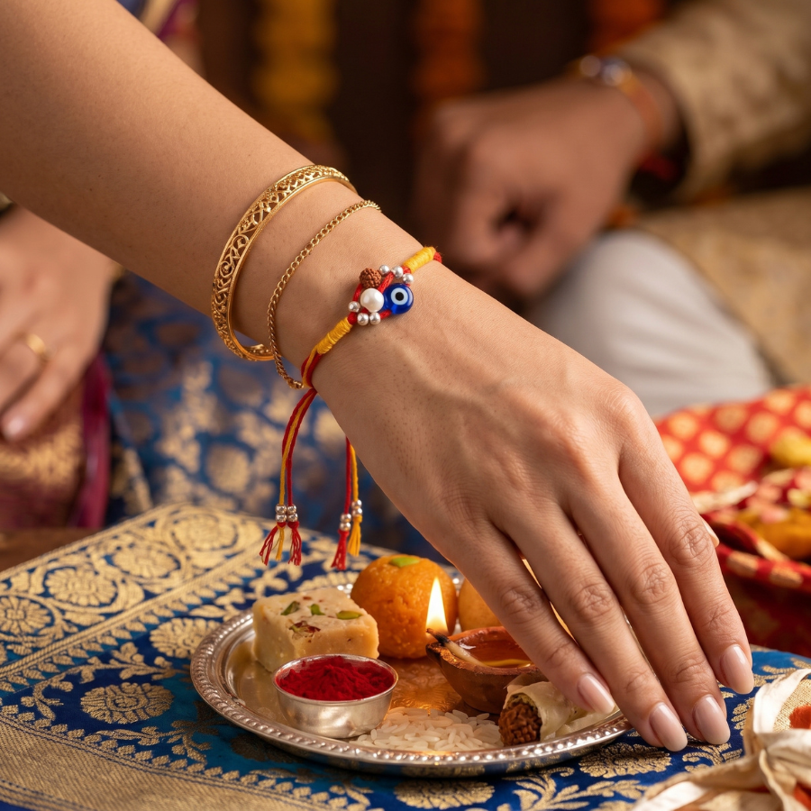 Evil Eye Rudraksha Rakhi
