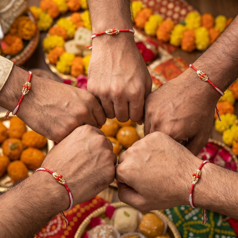 Traditional Bead Rakhi Combo (Set of 5)
