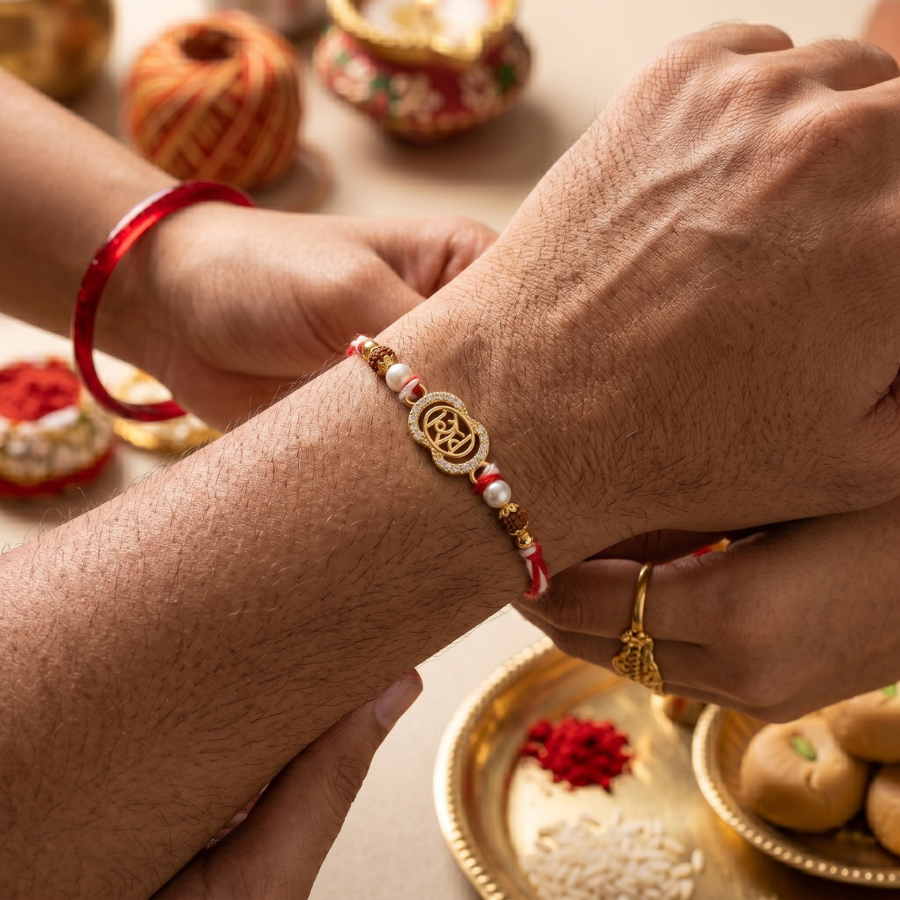 Shiv Pearl Rudraksha Rakhi