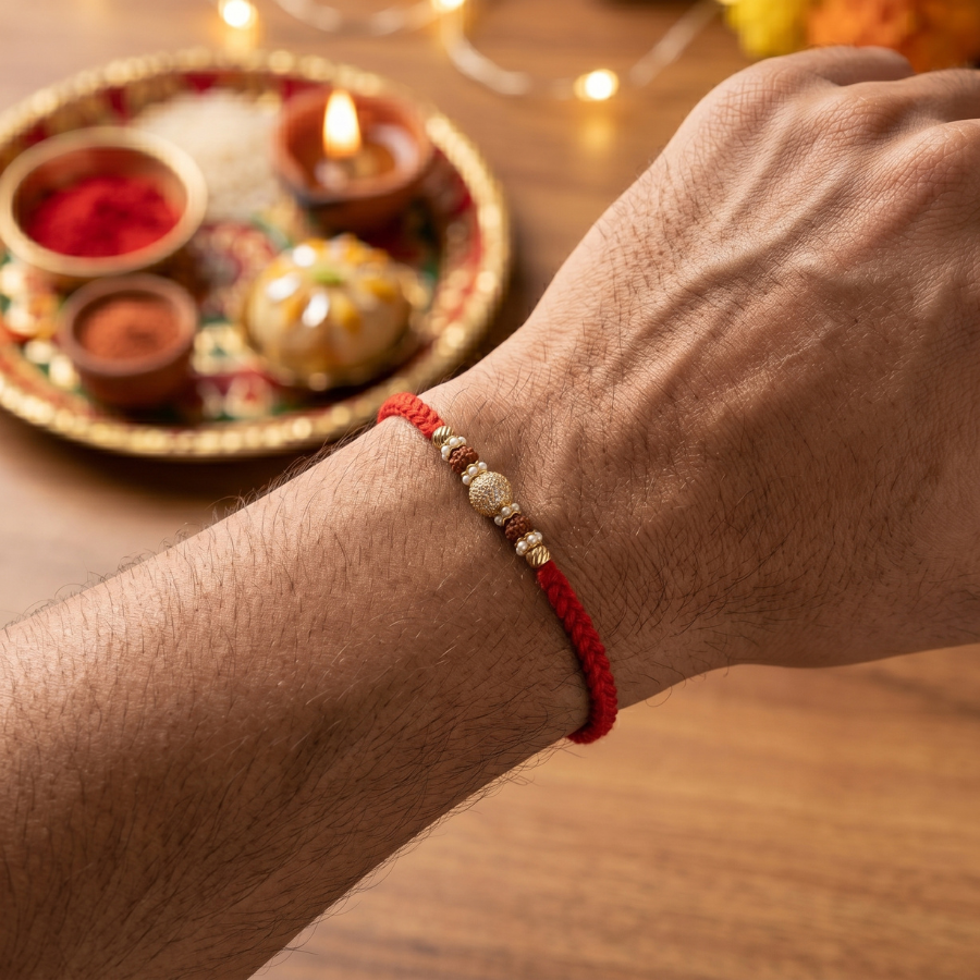 Royal Rudraksha Crystal Rakhi