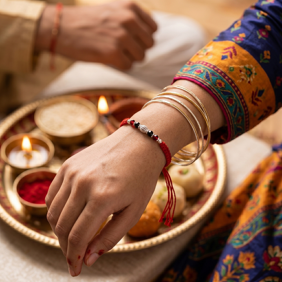 Ruby Noir Crystal Rakhi