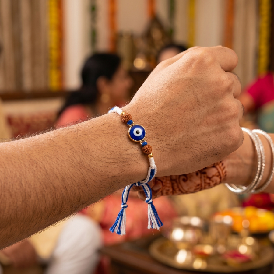Evil Eye Rudraksha Guardian Rakhi