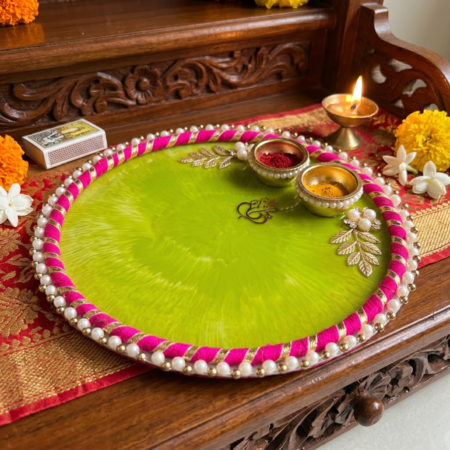Lime Blossom Ganesha Resin Thali