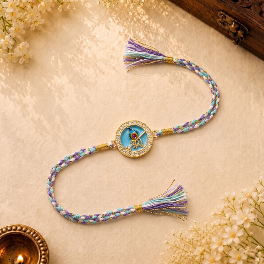 Krishna Mor Pankh Designer Rakhi