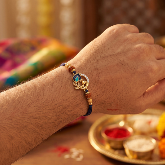 Rudraksha Peacock Rakhi