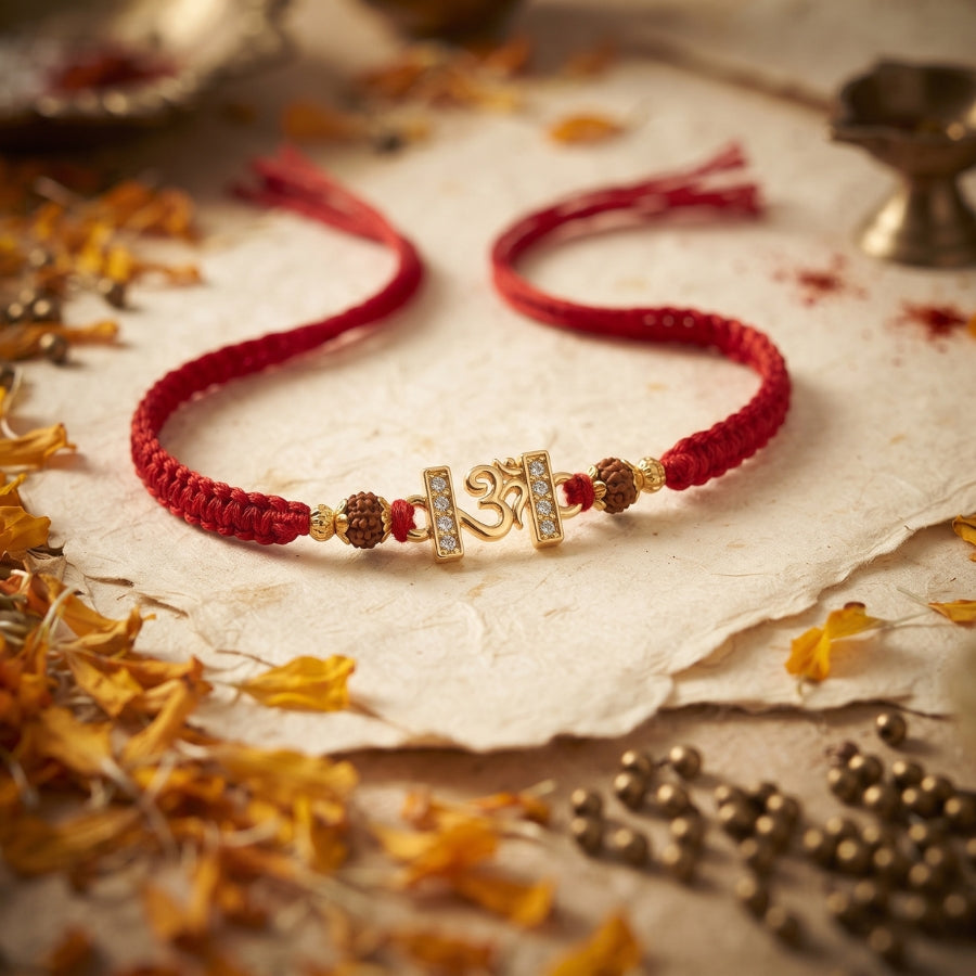 Om Divine Rudraksha Rakhi