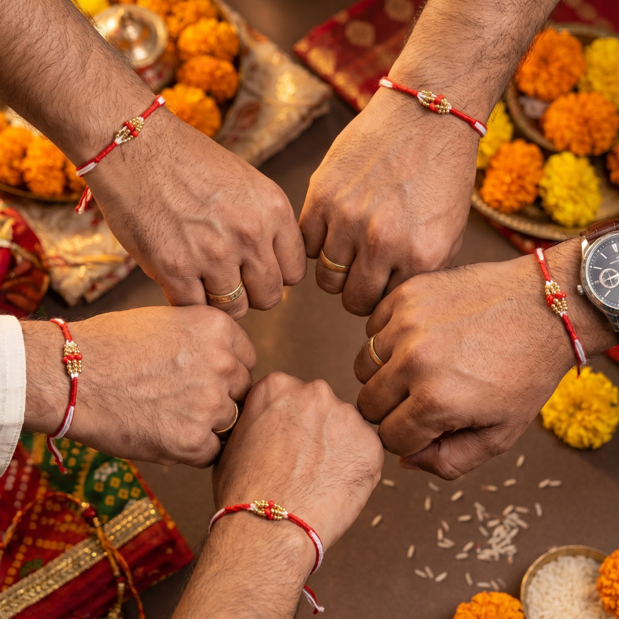 Traditional Bead Rakhi Combo (Set of 5)