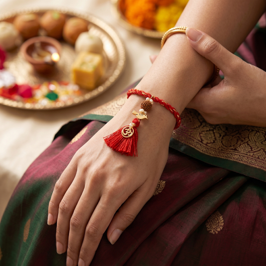 Om Bird Tassel Rakhi
