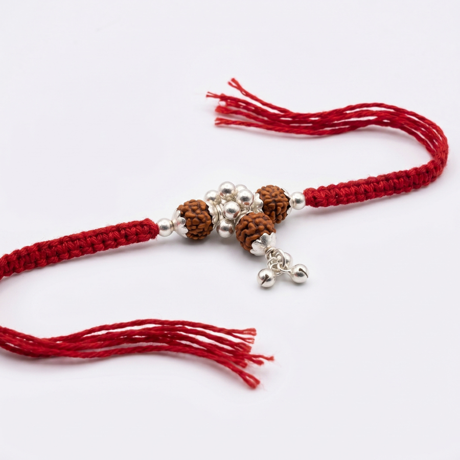 Rudraksha Charm Cluster Rakhi