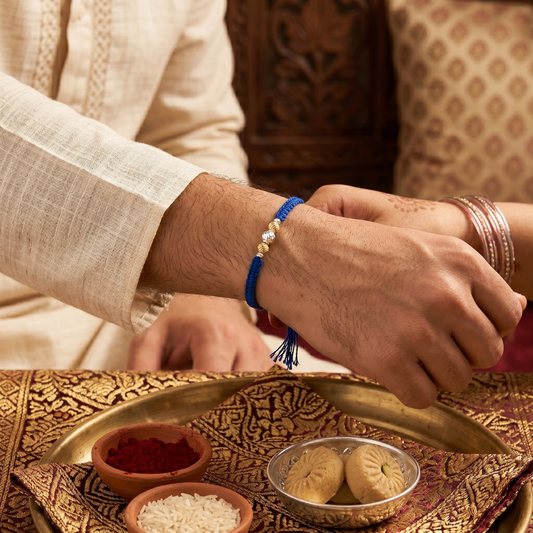 Royal Blue Bead Rakhi
