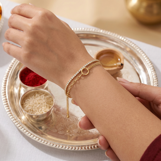 Gold Crystal Chain Bracelet