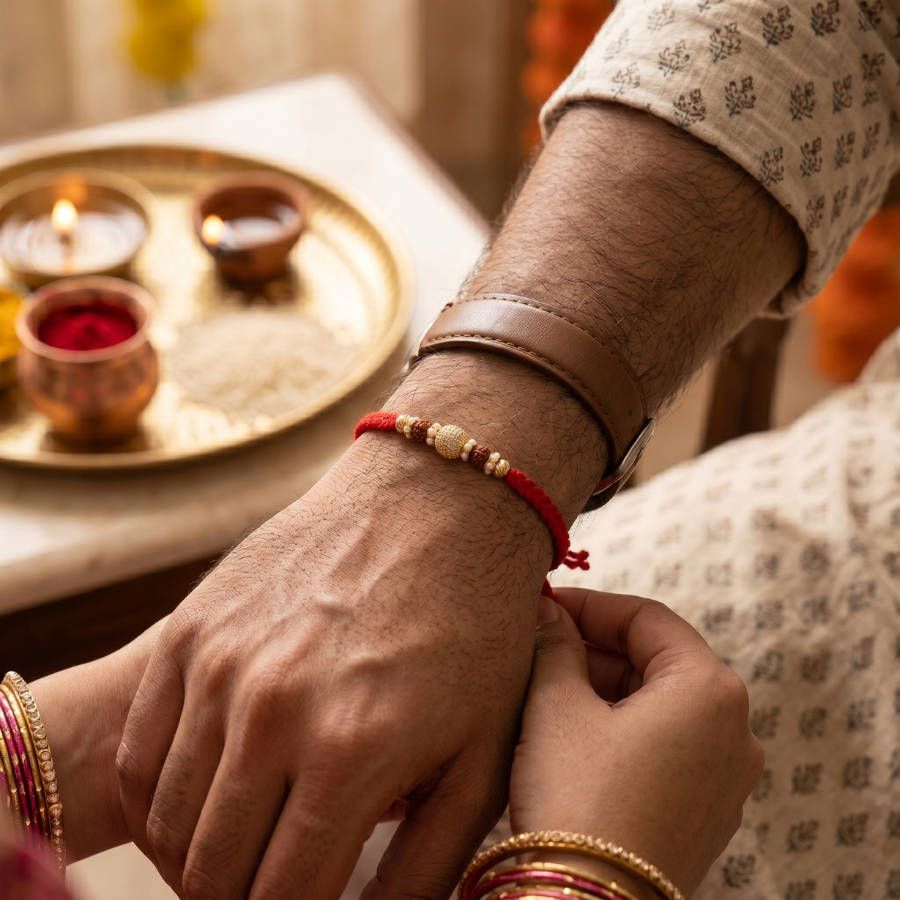 Royal Rudraksha Crystal Rakhi