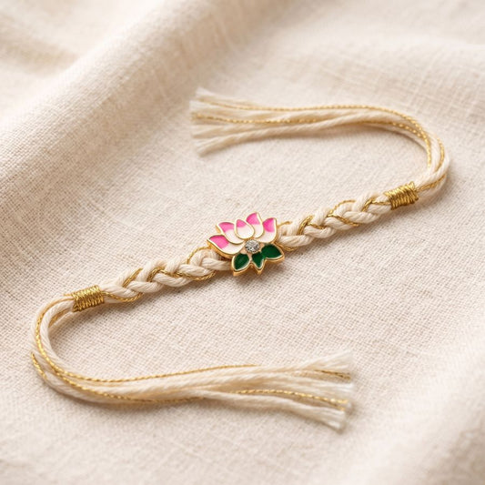 Pink Lotus Designer Rakhi