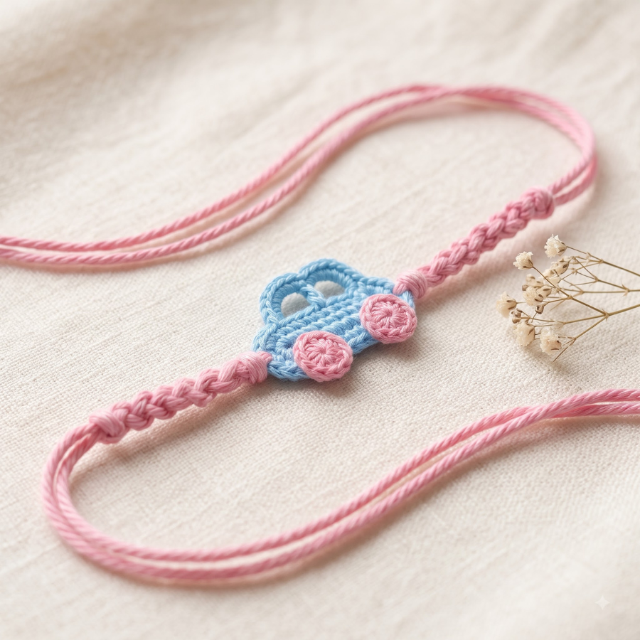 Crochet Car Kids Rakhi