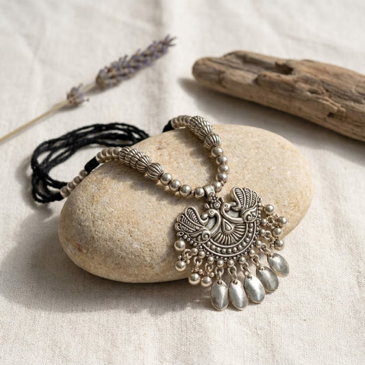 Morpankh Sikka Oxidised Pendant Necklace/ Arm Bracelet
