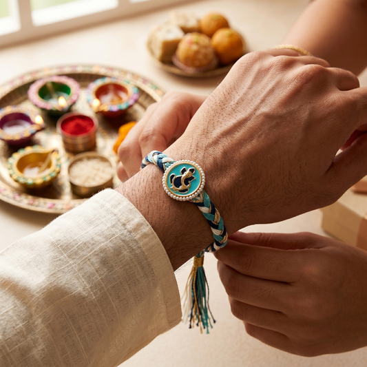 Pearl Ganesha Designer Rakhi