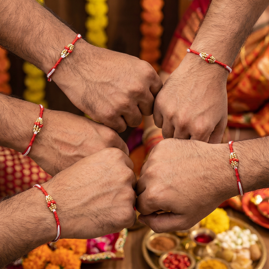 Traditional Bead Rakhi Combo (Set of 5)