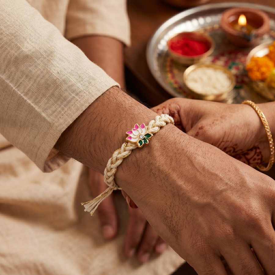 Pink Lotus Designer Rakhi