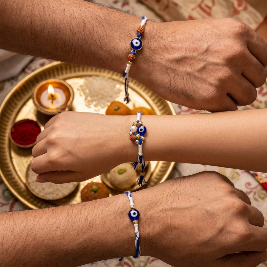 Evil Eye Rakhi Combo Set of 3