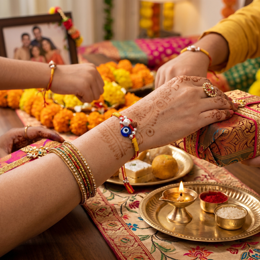 Evil Eye Rudraksha Rakhi