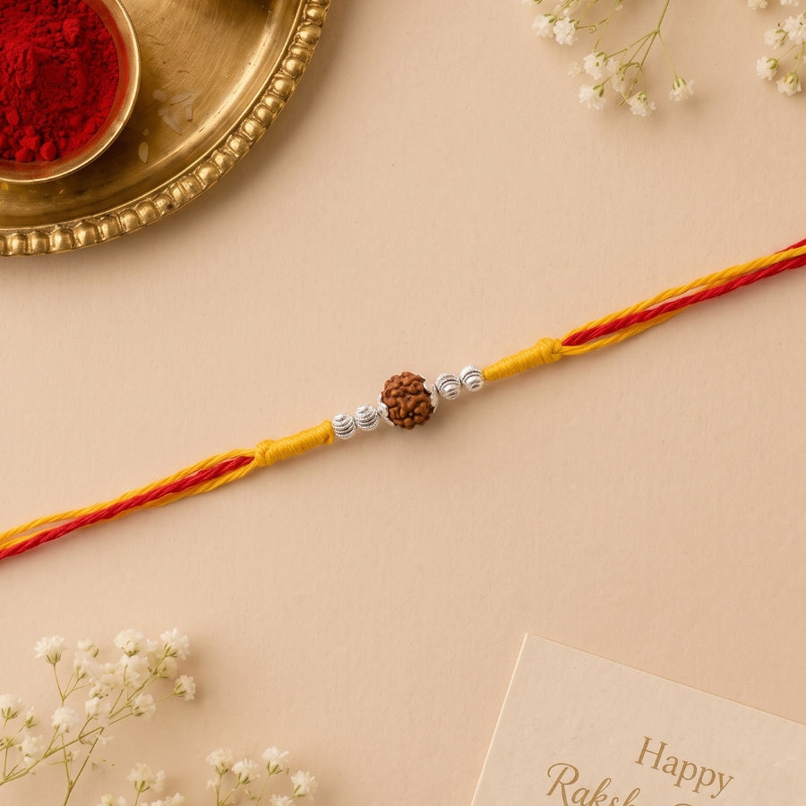 925 Silver Rudraksha Bead Rakhi