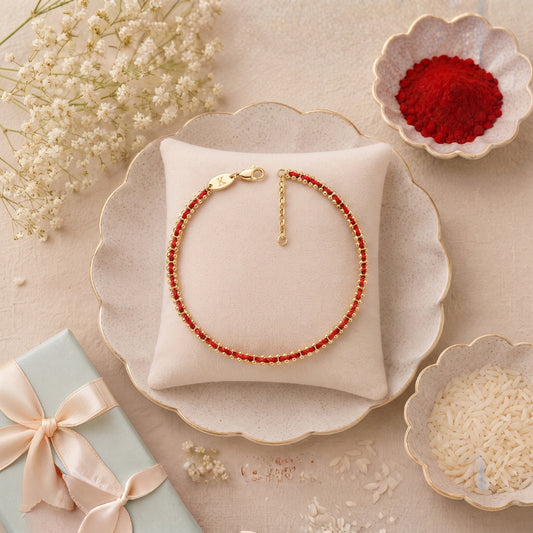 Gold Red Thread Bracelet