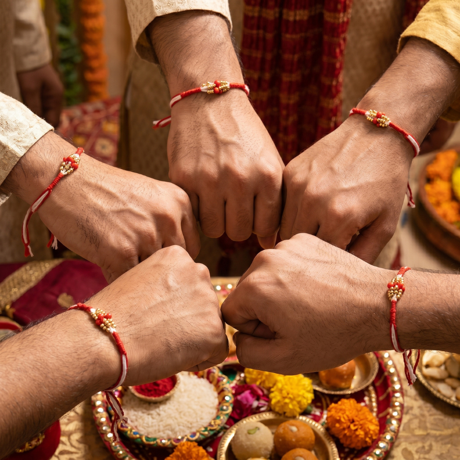 Traditional Bead Rakhi Combo (Set of 5)