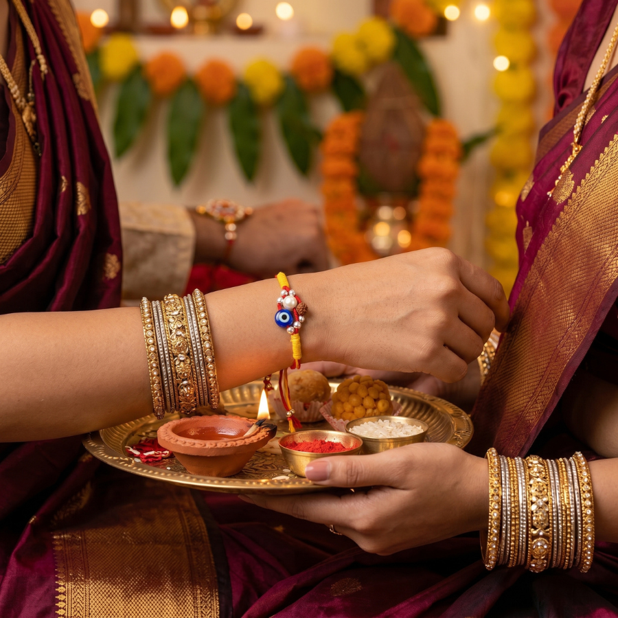 Evil Eye Rudraksha Rakhi